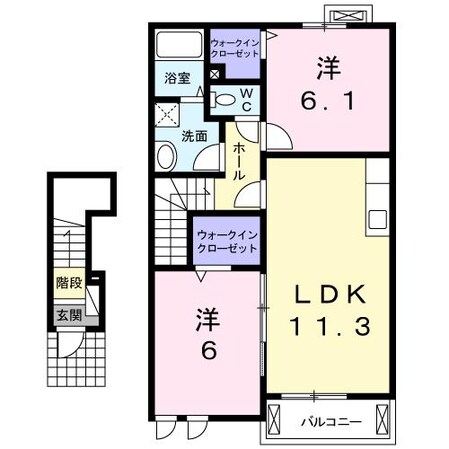 追分駅 徒歩5分 2階の物件間取画像